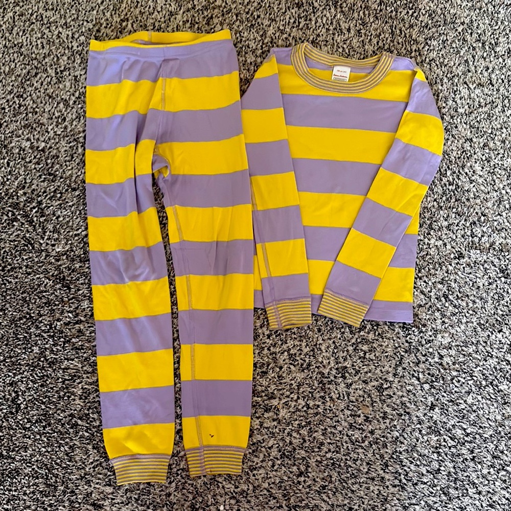Hannah Anderson like new Striped Yellow and Purple Kids Pajamas